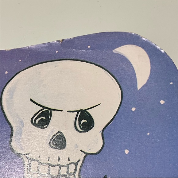 Vintage Eureka Halloween Skeleton Pumpkin Flocked Fuzzy Double Sided Die Cut - Picture 11 of 13